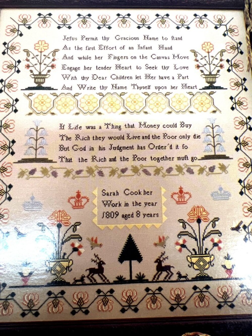 Sarah Cook Sampler Cross Stitch Pattern  Just Cross Stitch Reproduced From 1809